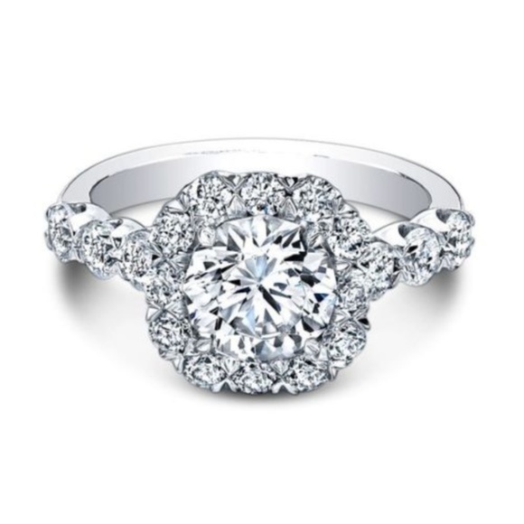 Huitan Jewelry - 925 Silver Round Cut White Sapphire Size 9